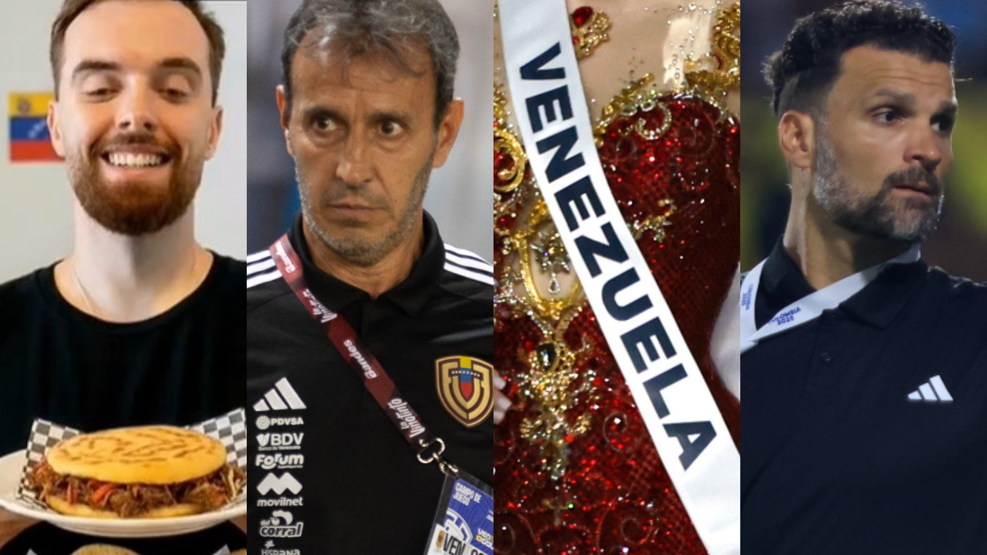 Ibail Llanos, creador de contenido / Fernando Batista, DT de fútbol / Reina de belleza venezolana / Oswaldo Vizcarrondo, DT de La Vinotinto Sub-17 - Fotos: X - EFE