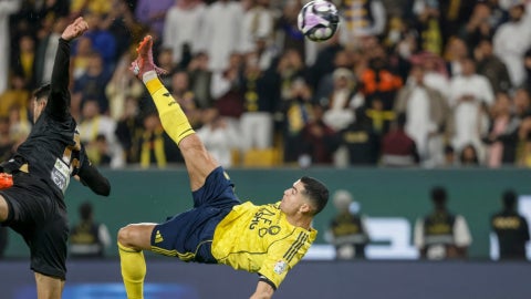 Chilena de Cristiano Ronaldo con el Al Nassr. (AFP)