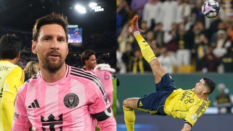 Lionel Messi y Cristiano Ronaldo el domingo 23 de noviembre de 2025. (AFP)