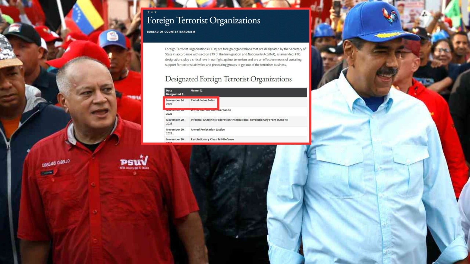 Cartel de los Soles es declarado organización terrorista