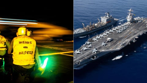 Portaviones USS Gerald. R. Ford - Fotos X: @USNavy y AFP