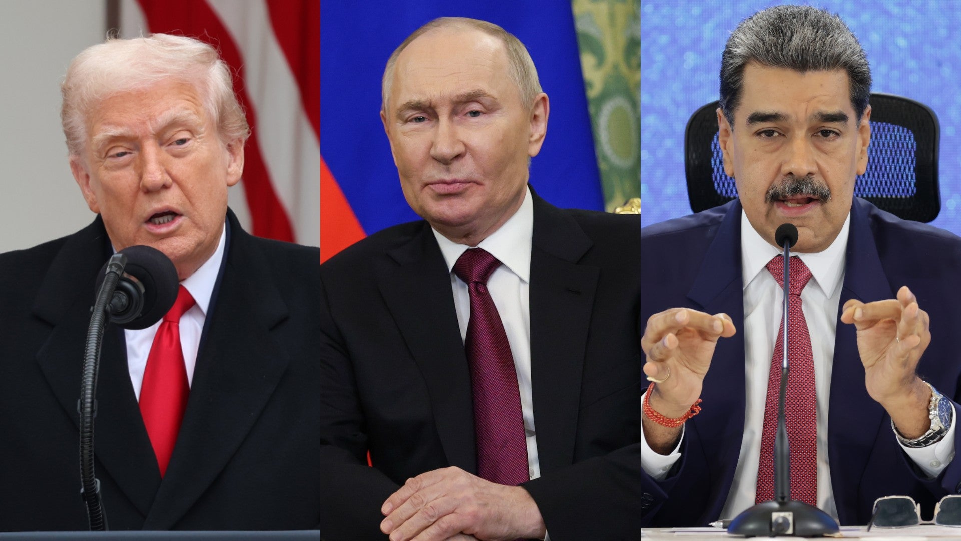Donald Trump, Vladímir Putin y Nicolás Maduro | Foto: EFE