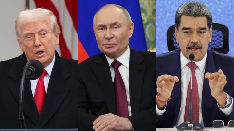 Donald Trump, Vladímir Putin y Nicolás Maduro | Foto: EFE