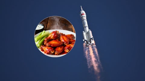 Shenzhou-20 - Foto EFE/ Alitas de pollo - Foto de referencia Canva