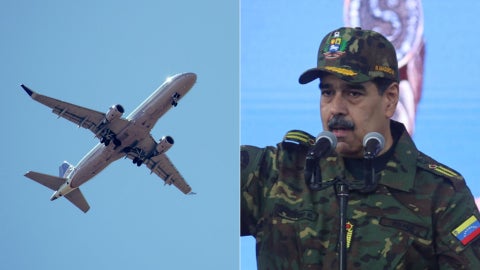 Avión - Foto de referencia Canva/ Nicolás Maduro - Foto EFE