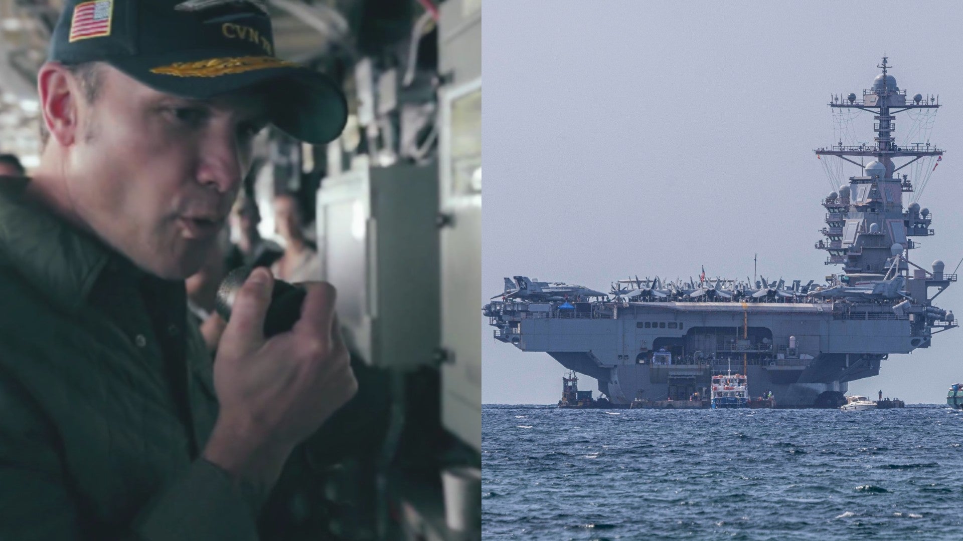 Pete Hegseth, secretario de Guerra de Estados Unidos, abordó el portaviones Gerald R. Ford - Fotos: EFE