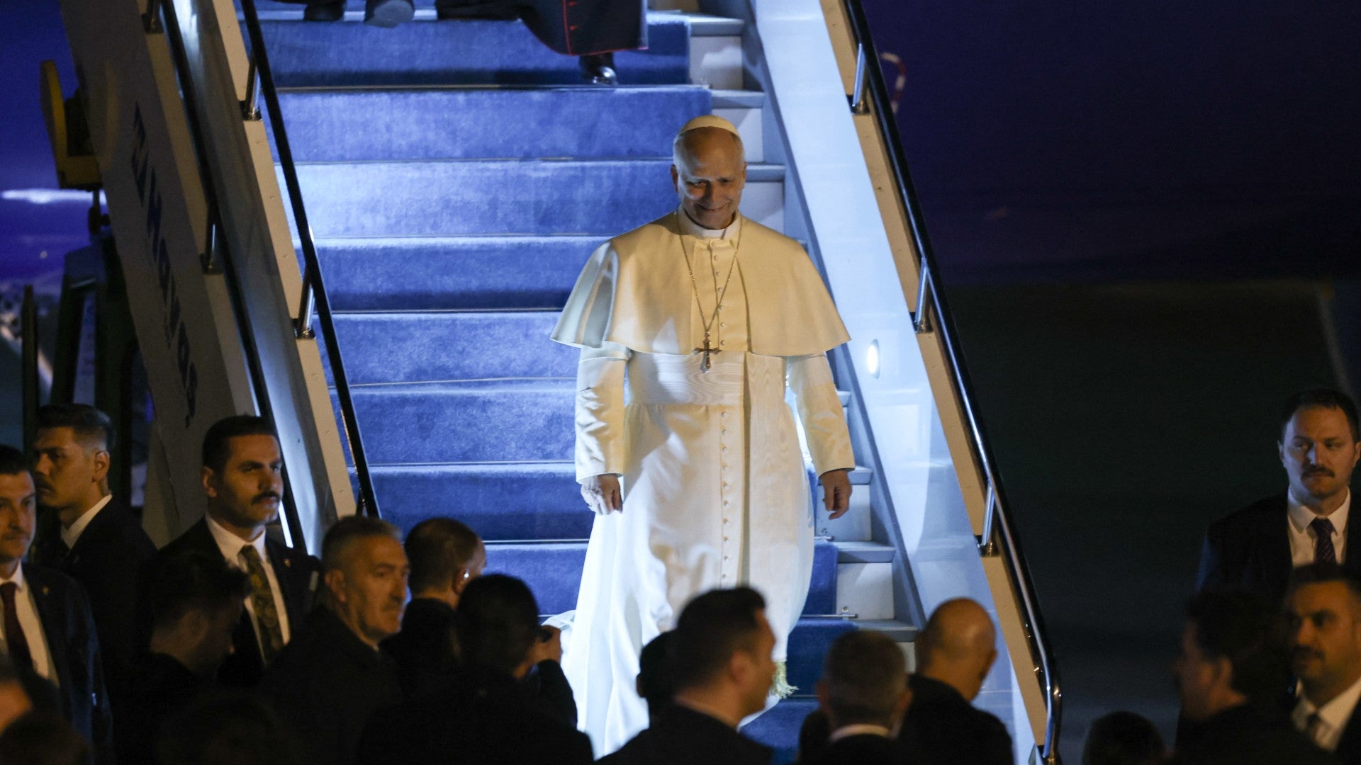 Papa León XIV llega a Turquía - Foto: AFP