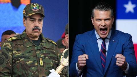 Nicolás Maduro/ Pete Hegseth - Fotos AFP