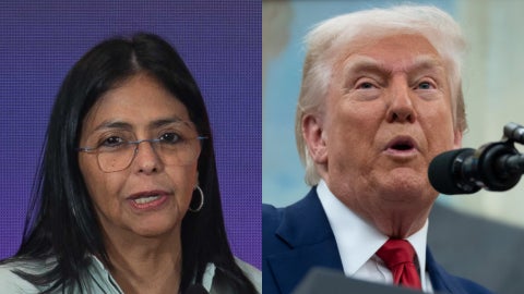 Delcy Rodríguez, colaboradora del régimen de Maduro / Donald Trump, presidente de Estados Unidos - Fotos: EFE