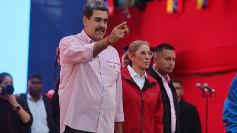 Nicolás Maduro, junto a su esposa Cilia Flores | Foto: EFE