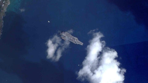 El USS Gerald Ford desplegado en el Caribe - Imágenes satelitales de Planet Labs PBC proporcionadas por AFP