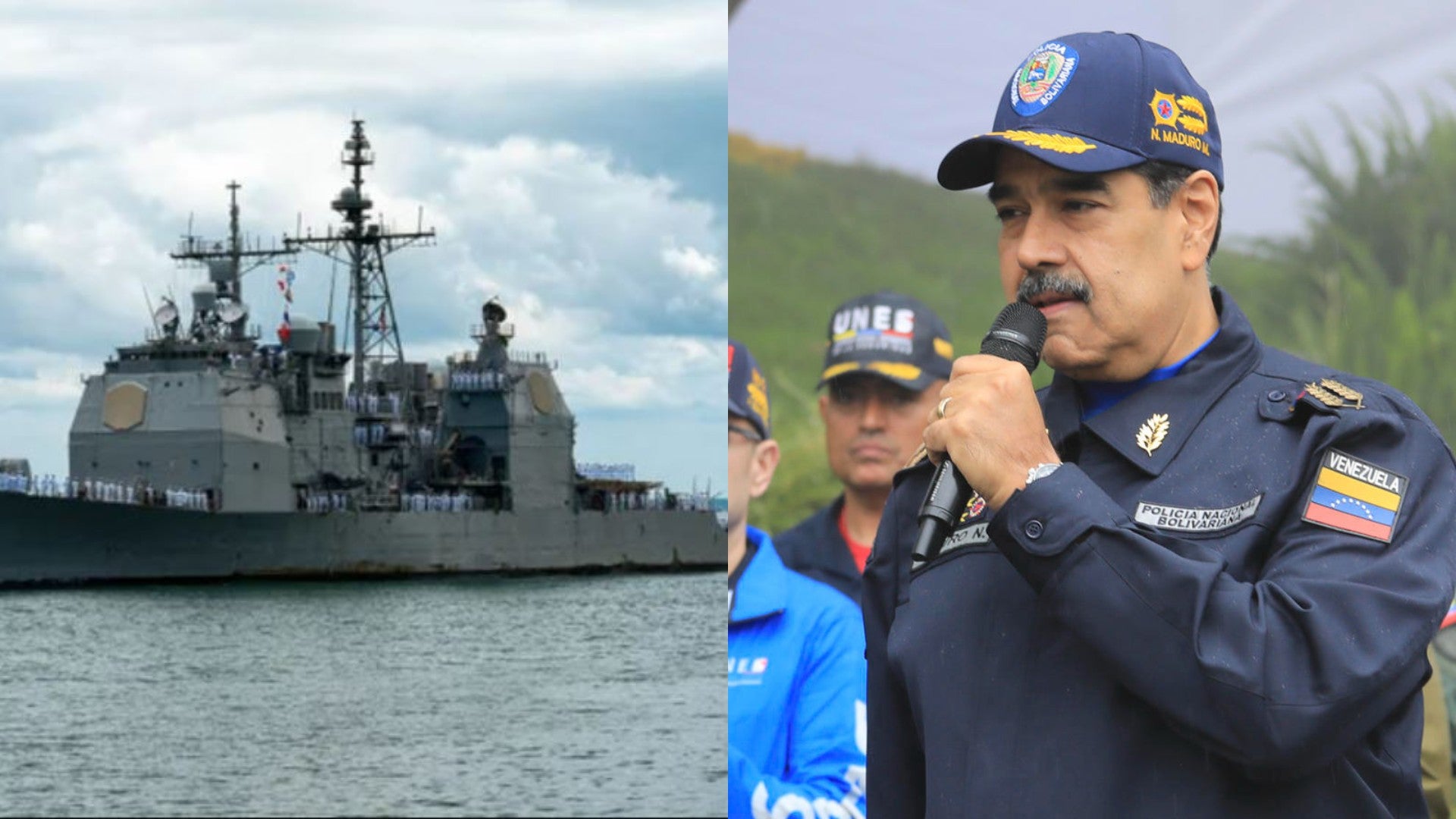 buque USS Gettysburg desplegado en el Caribe y Nicolás Maduro - Foto: EFE