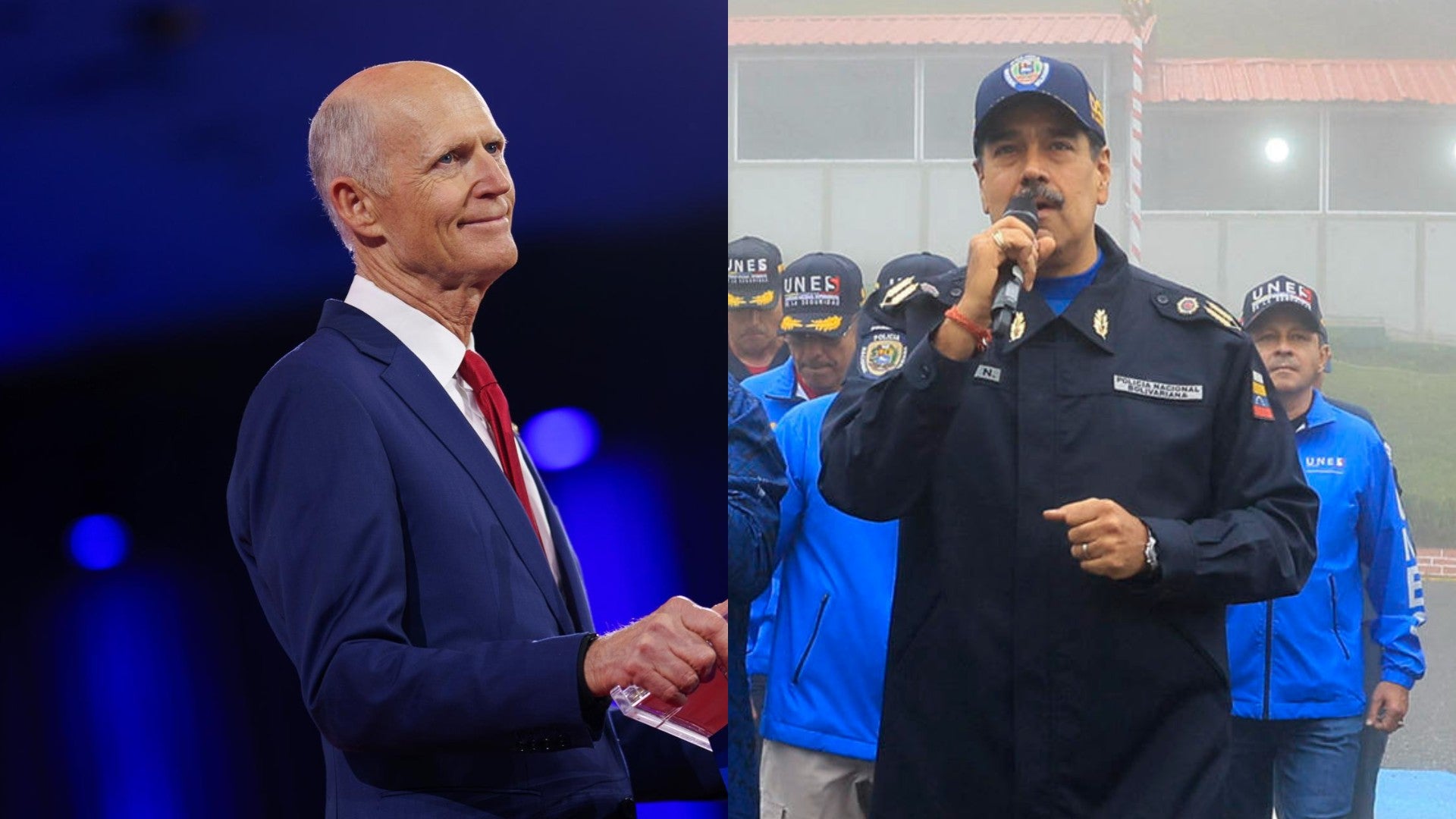 Rick Scott y Nicolás Maduro / FOTO: EFE