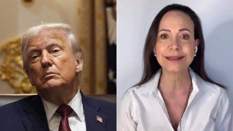 Donald Trump, presidente de Estados Unidos, y María Corina Machado, ganadora del Nobel de Paz - Fotos: EFE