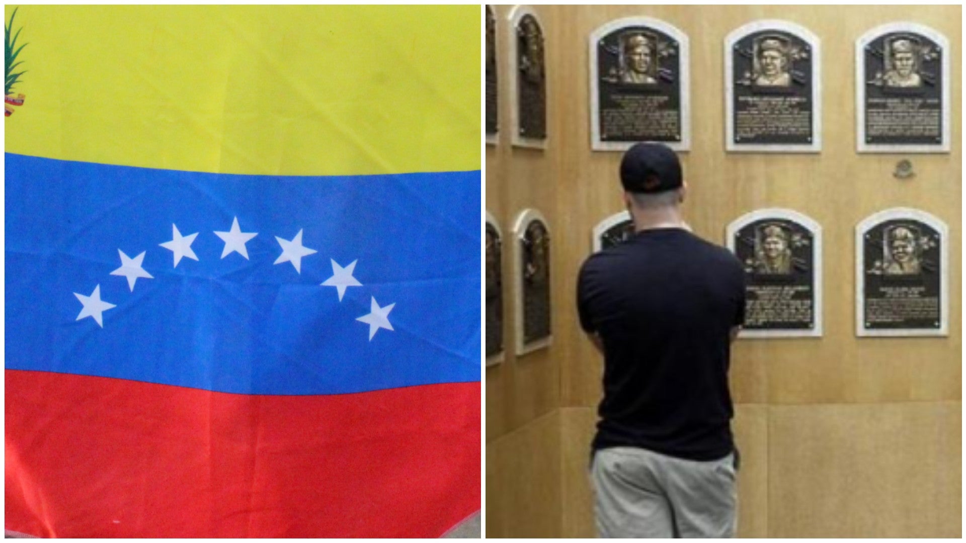 Bandera de Venezuela / Salón de la Fama de béisbol en EE.UU. - Fotos: EFE / X