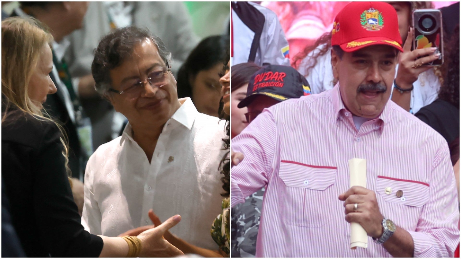 Gustavo Petro, presidente de Colombia / Nicolás Maduro, jefe del régimen venezolano