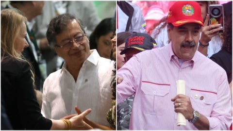 Gustavo Petro, presidente de Colombia / Nicolás Maduro, jefe del régimen venezolano