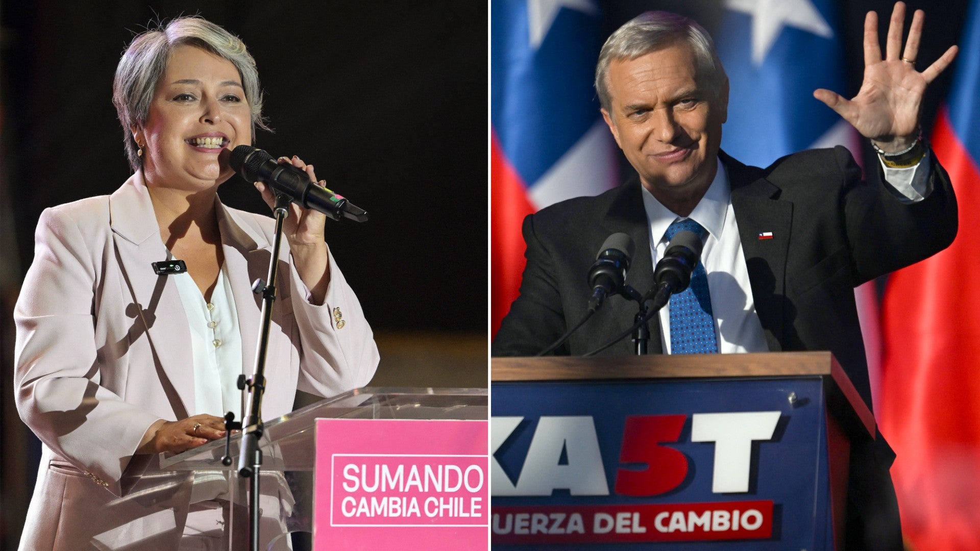 Jeannette Jara y José Antonio Kast | Foto: AFP