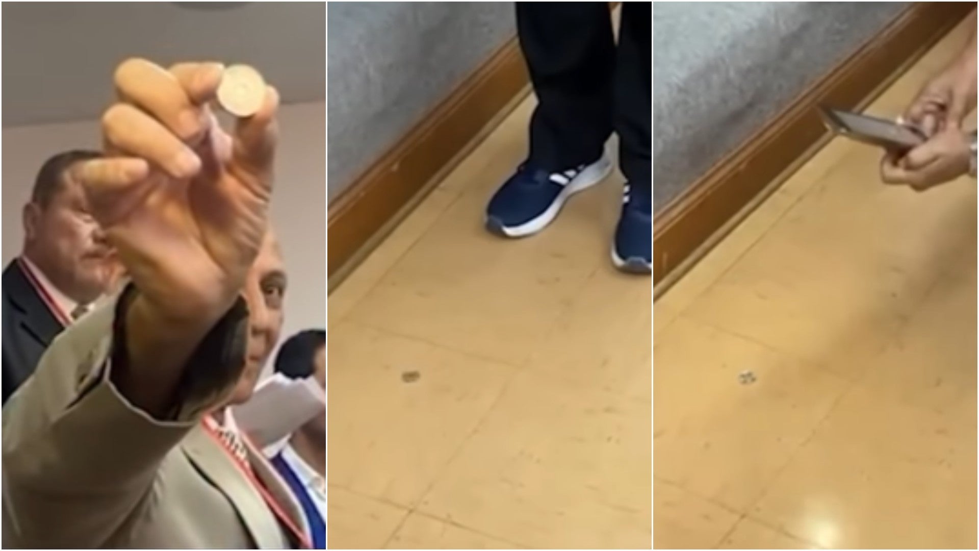 Lanzamiento de moneda para definir al candidaro presidencial de un partido político en Perú - Fotos: X