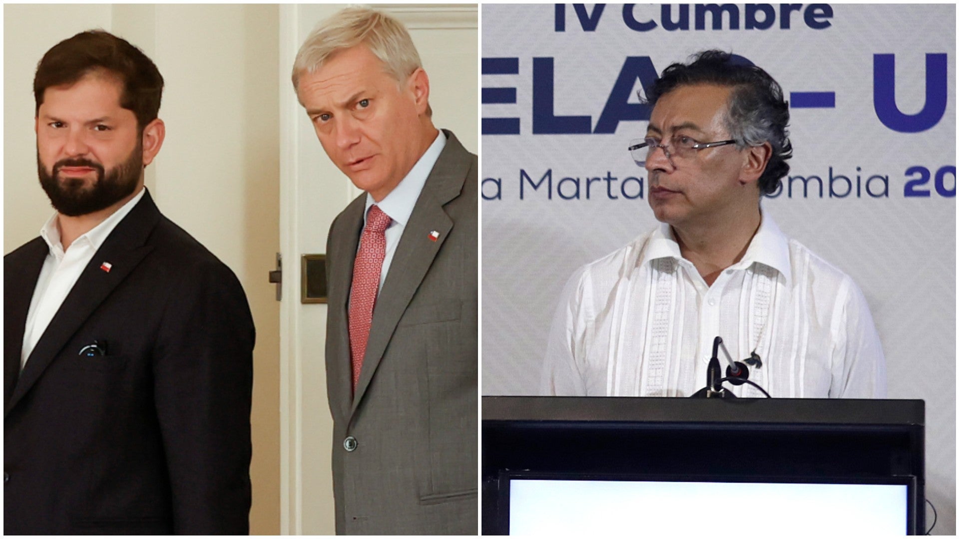 Presidente de Chile Gabriel Boric y el presidente electo de Chile José Antonio Kast / Gustavo Petro, presidente de Colombia - Fotos: EFE