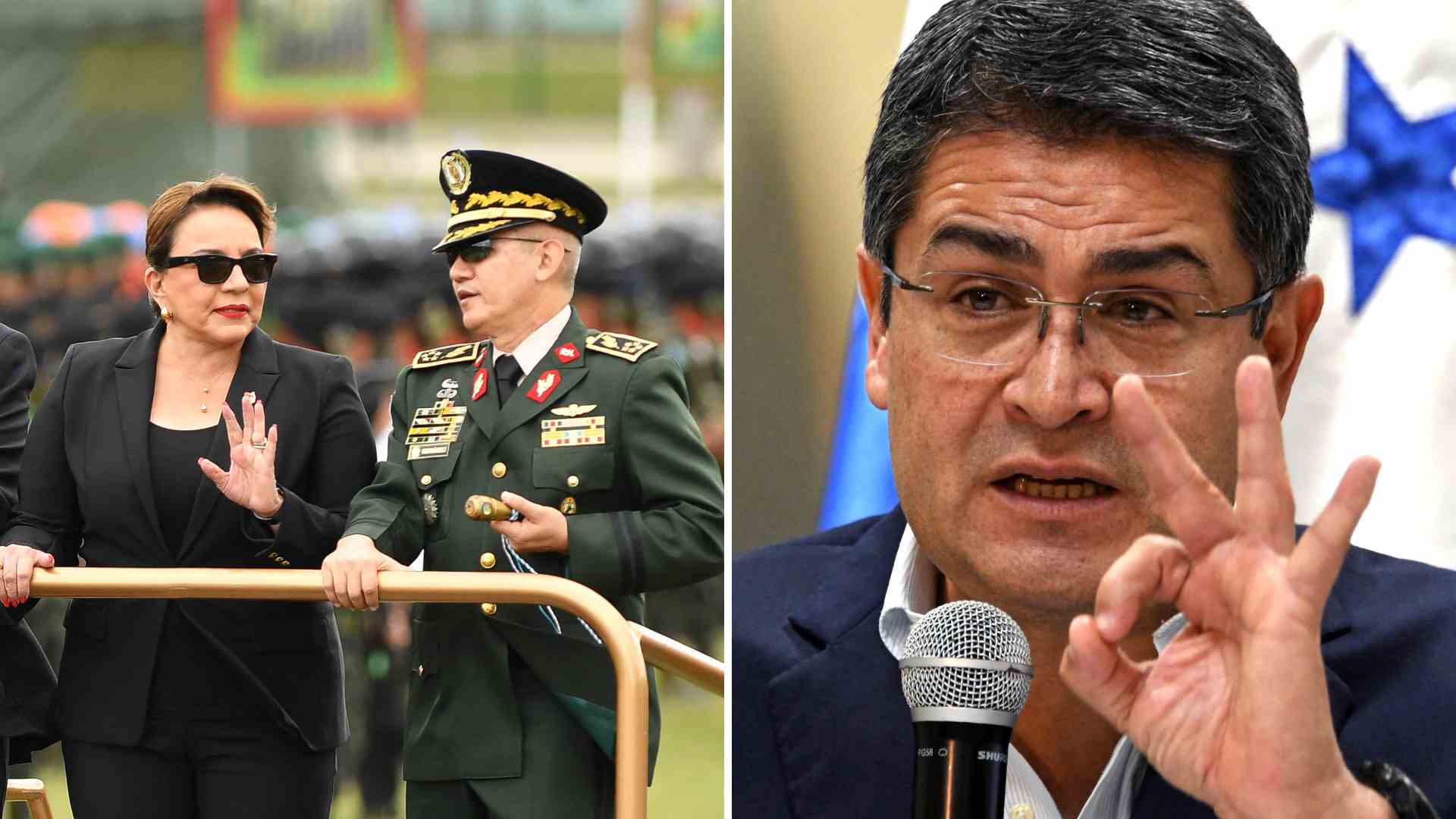 Xiomara Castro y Juan Orlando Hernández - Fotos AFP