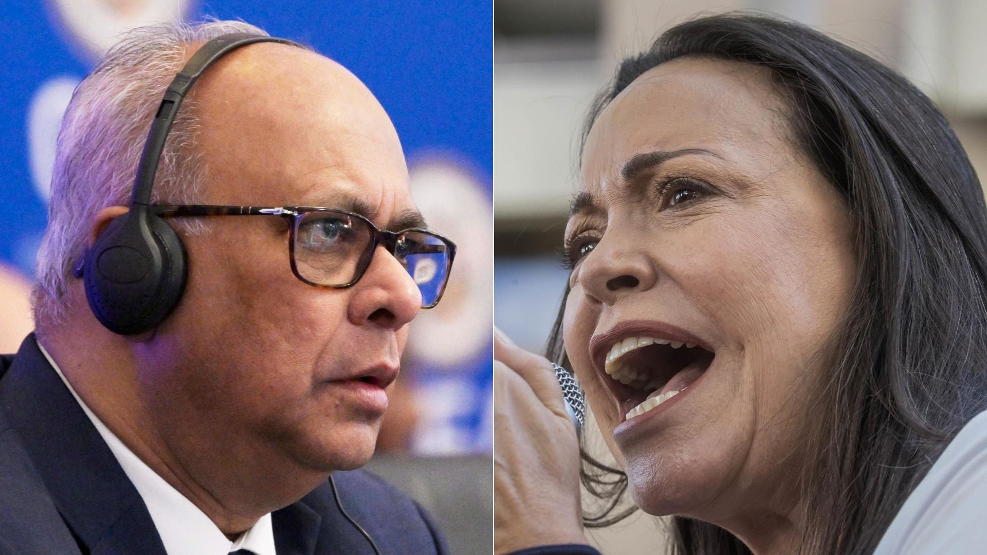 Albert Ramdin y María Corina Machado.