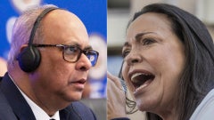 Albert Ramdin y María Corina Machado.