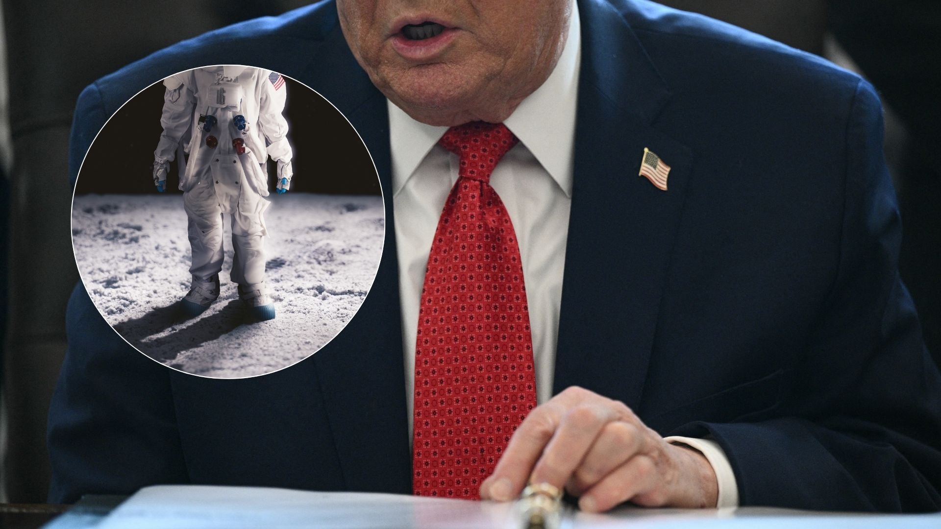 Donald Trump - Foto AFP/ EE. UU. en la Luna - Foto Canva de referencia