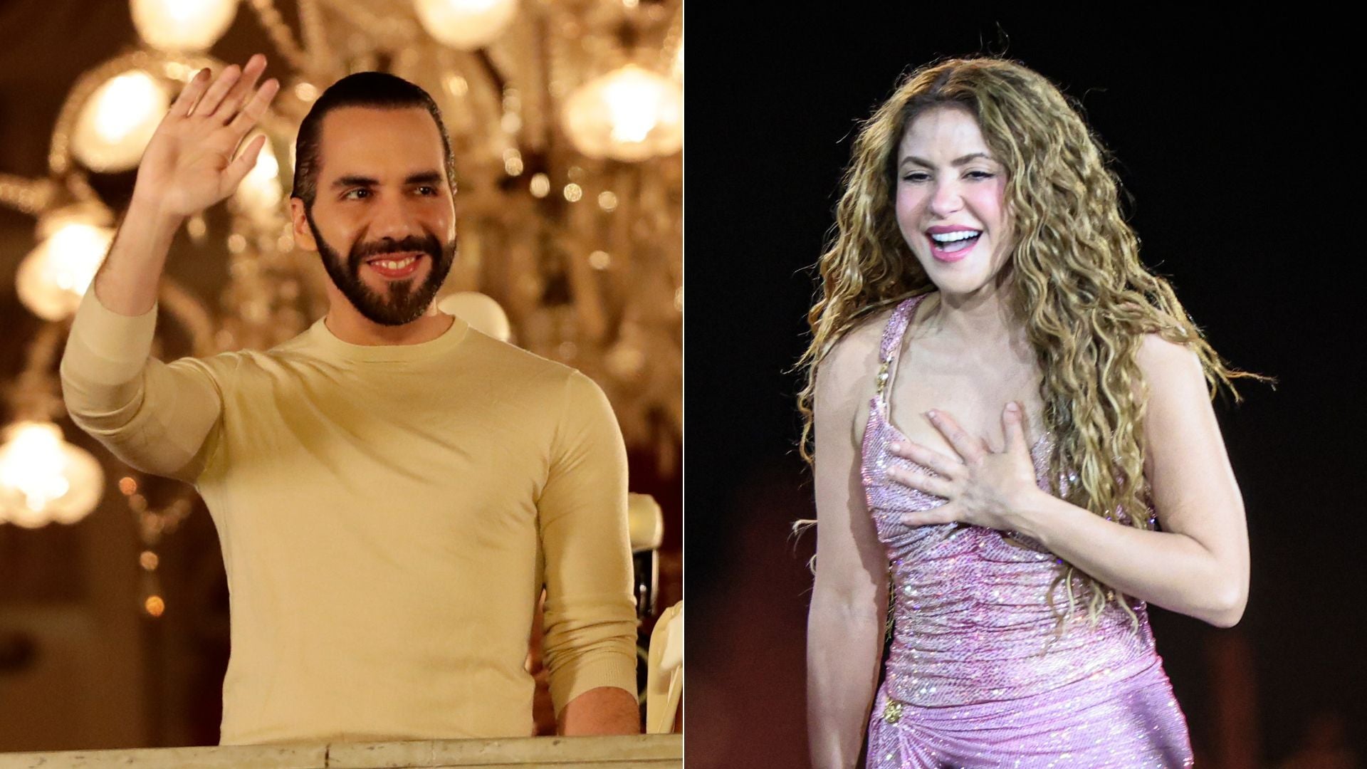 Nayib Bukele/ Shakira - Fotos EFE