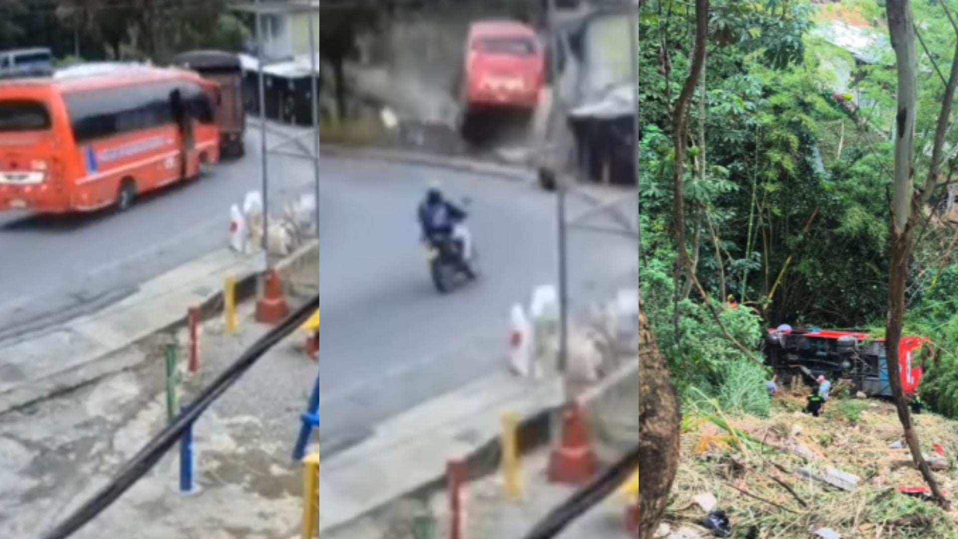 Bus se va a un abismo en Colombia / FOTO: Captura de video