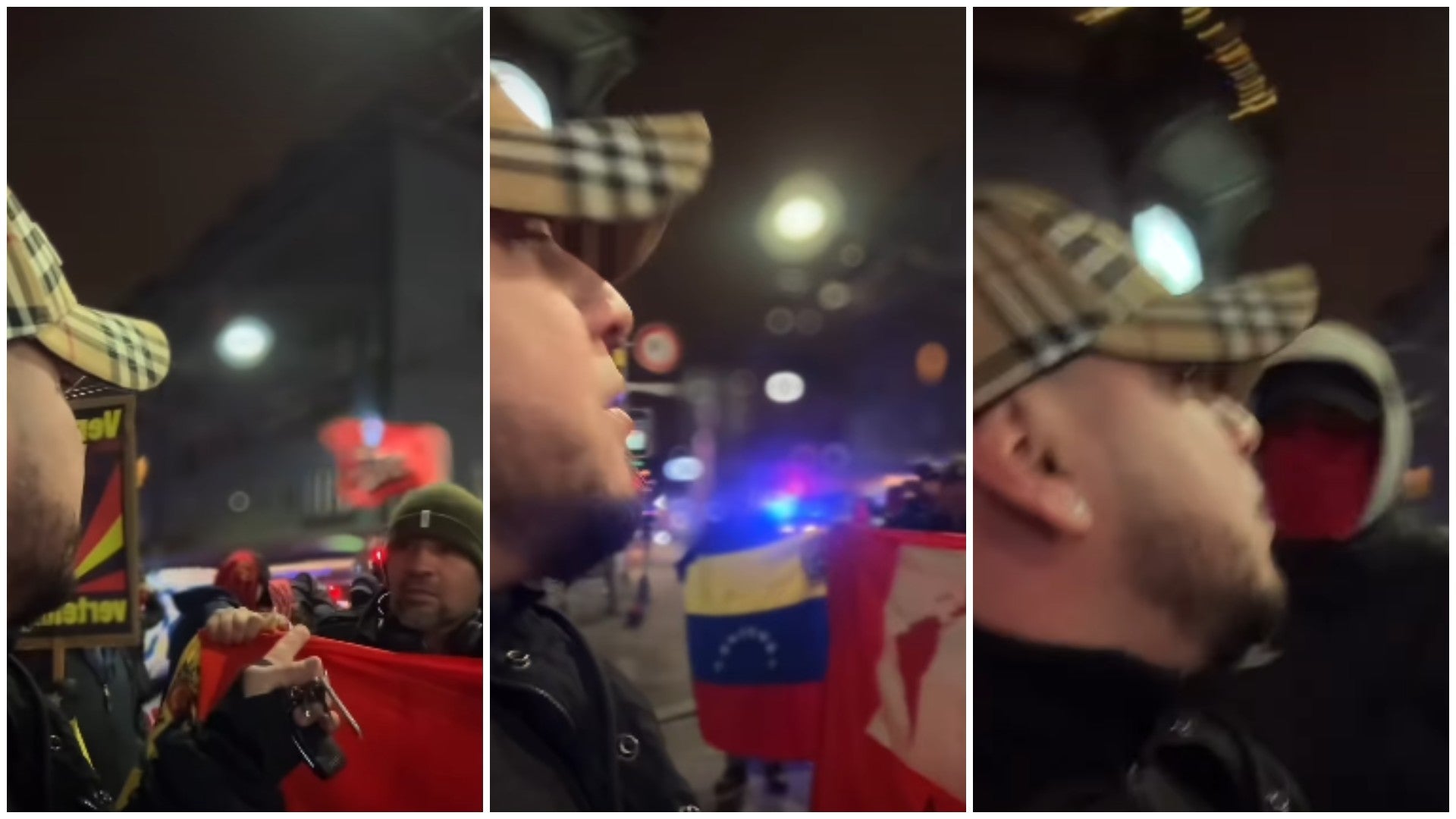Hombre confronta manifestación pro-régimen madurista en Suiza - Fotos: Instagram