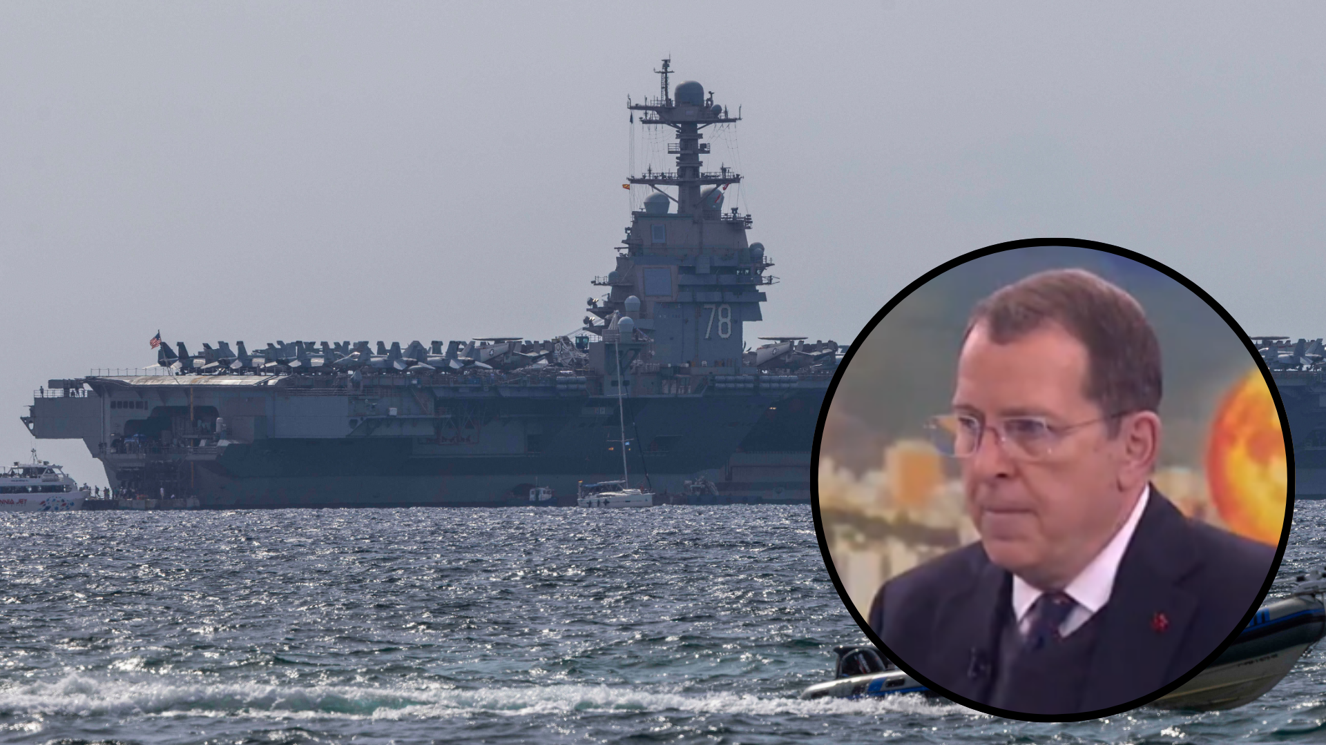 Portaviones estadounidense USS Gerald R. Ford / Stephen Donehoo, exasesor de Seguridad de la Casa Blanca – Fotos: EFE / NTN24