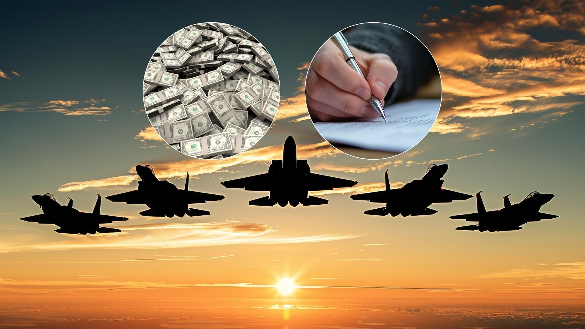 Aviones de combate/ Dólares/ Firma - Fotos de referencia Canva