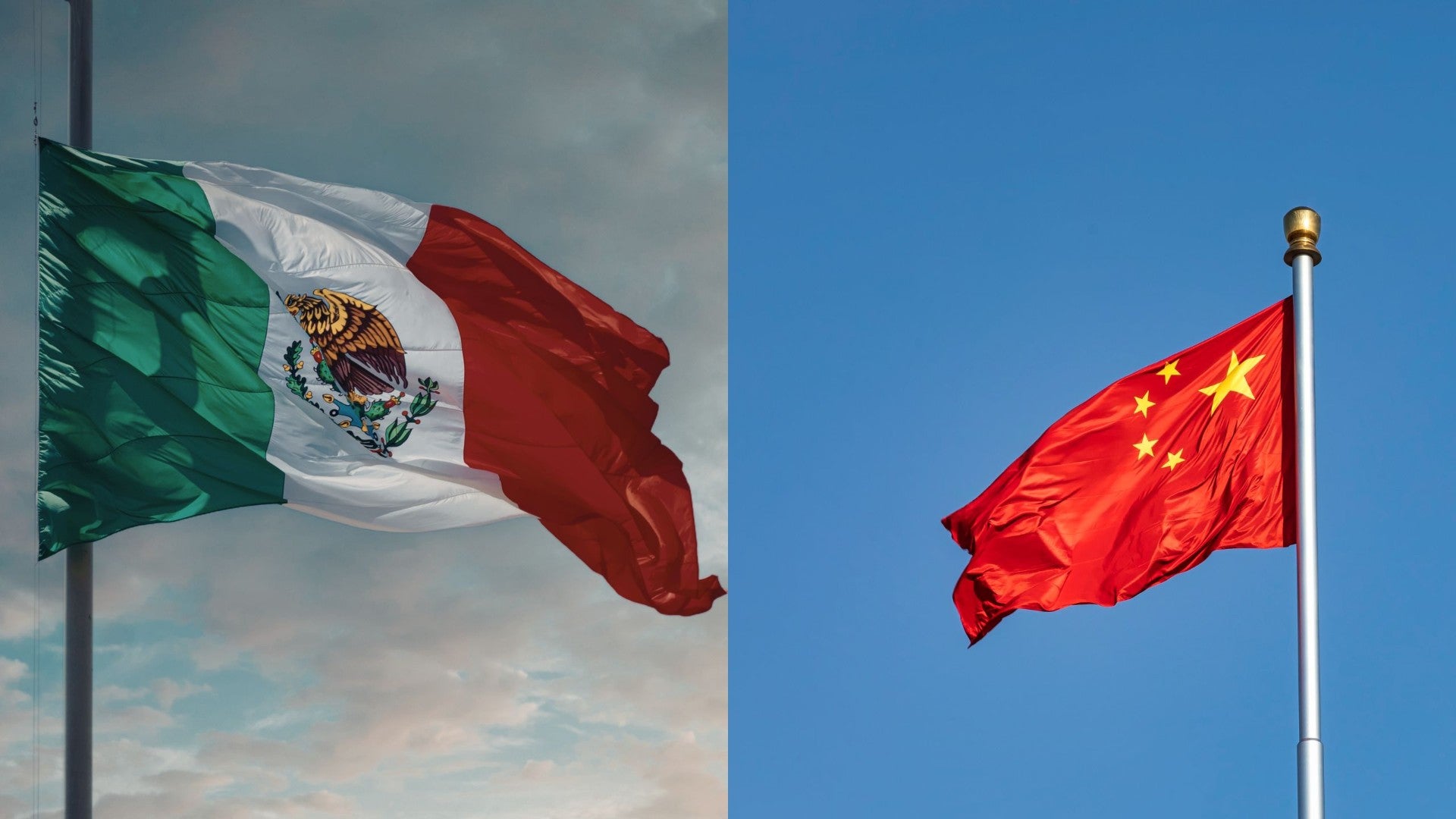 Banderas de México y China. (Canva)