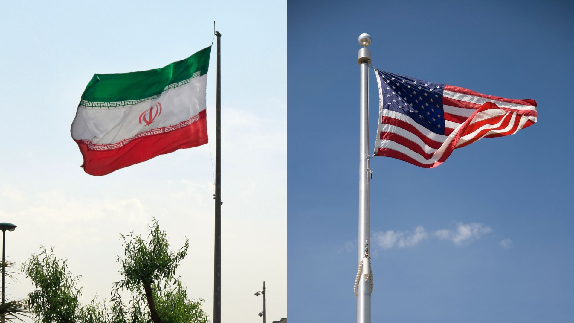 Banderas de Estados Unidos e Irán. (Canva)