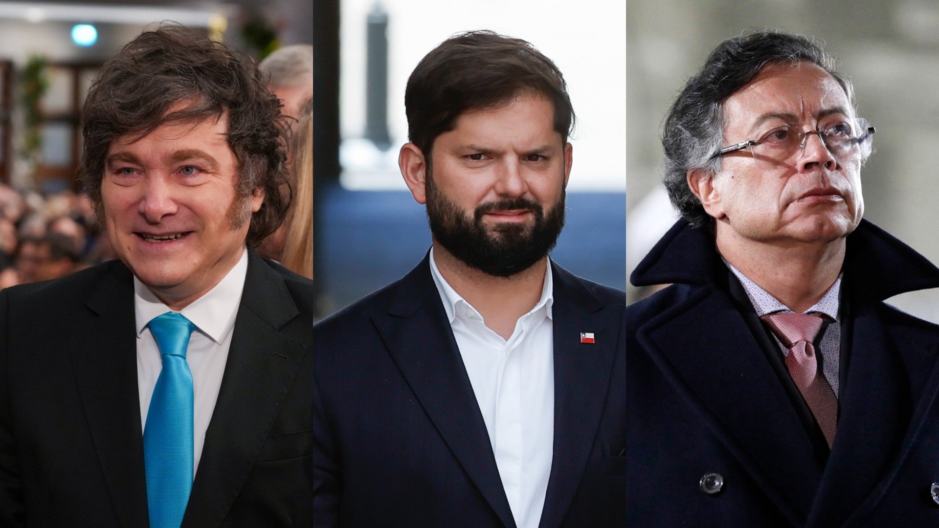 Javier Milei, Gabriel Boric y Gustavo Petro | Foto: EFE