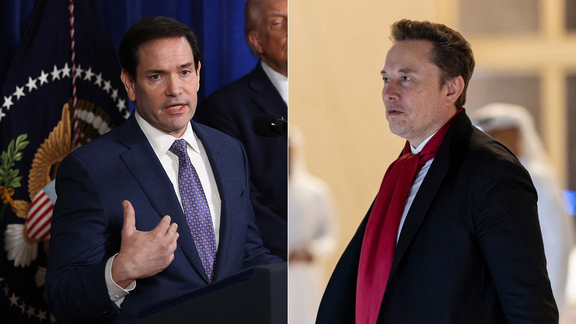 Marco Rubio/ Elon Musk - Fotos AFP