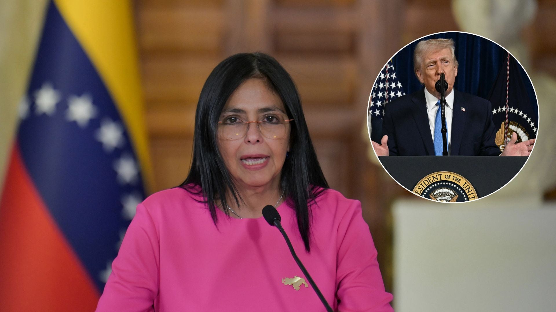 Delcy Rodríguez y el mensaje dirigido a Donald Trump - Foto: AFP