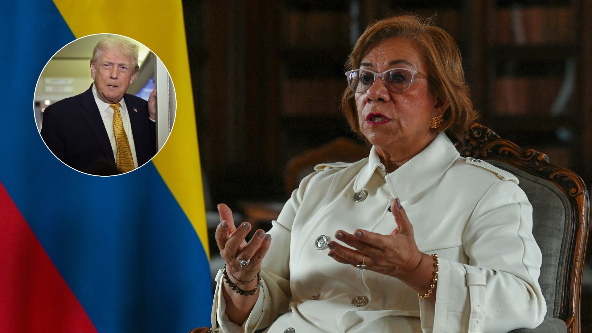 Rosa Villavicencio, canciller de Colombia y Donald Trump - Fotos: AFP