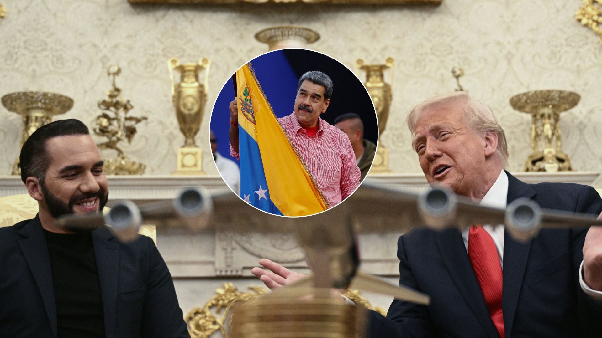 Nayib Bukele. Donald Trump y Nicolás Maduro - Fotos: AFP