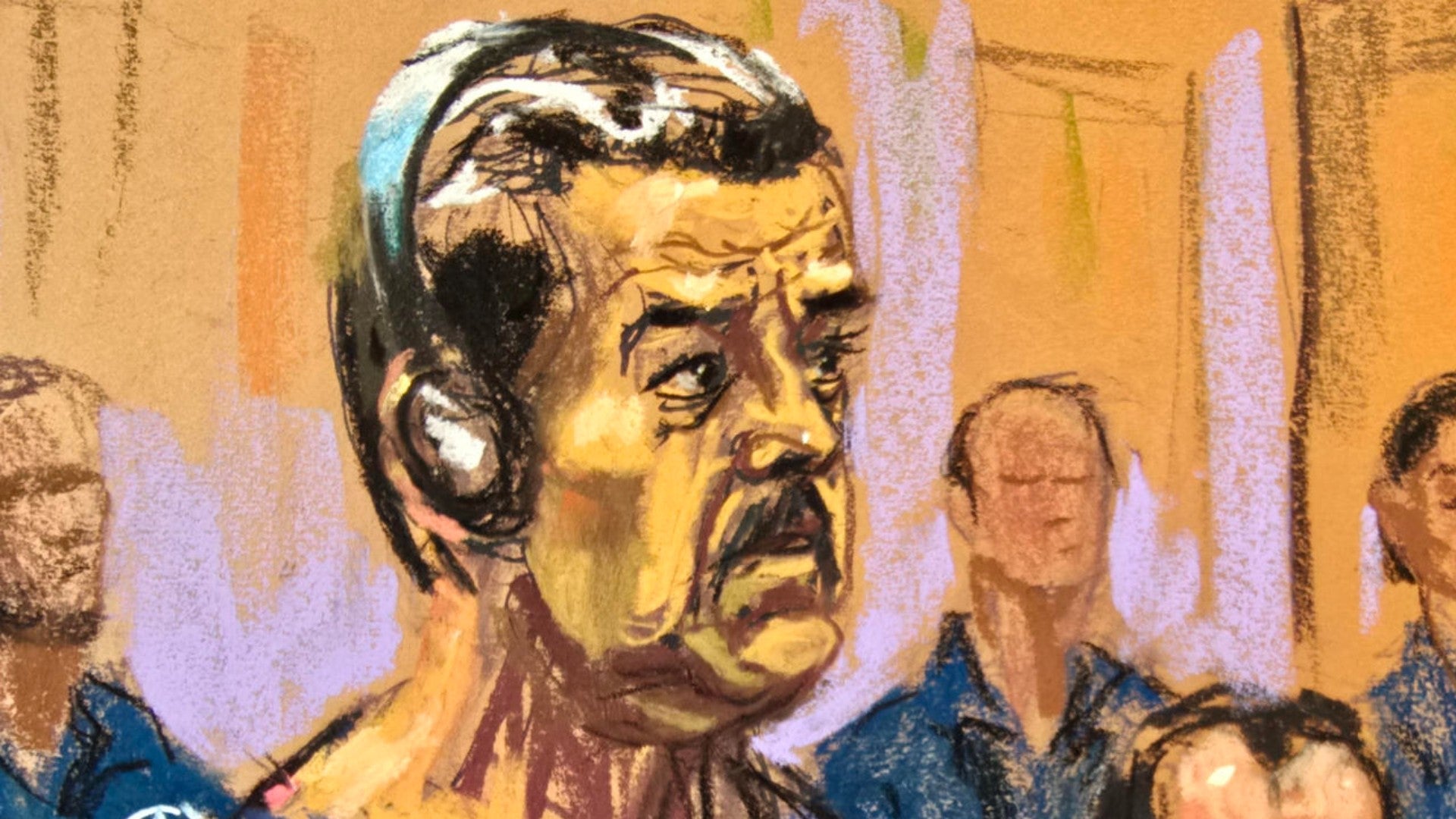 Audiencia de Nicolás Maduro en Nueva York - Foto: EFE/ Dibujo: Jane Rosenberg