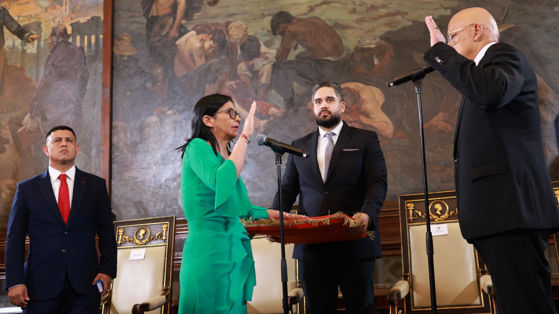 Juramentación de Delcy Rodríguez como "presidente encargada" del régimen venezolano - Foto: EFE