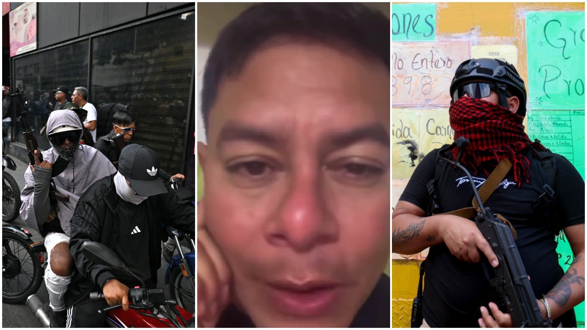 Colectivos de la dictadura venezolana - Fotos: AFP / X