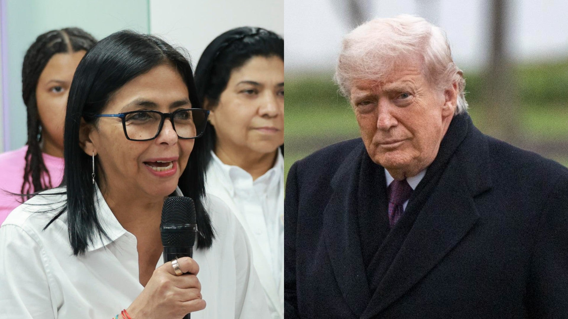 Delcy Rodríguez y Donald Trump. (EFE)