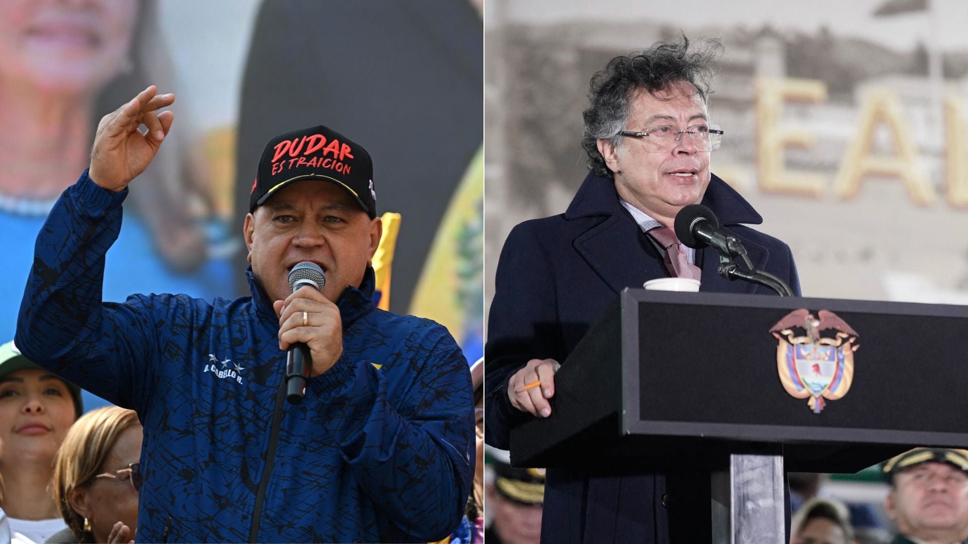Diosdado Cabello y Gustavo Petro - Fotos: AFP