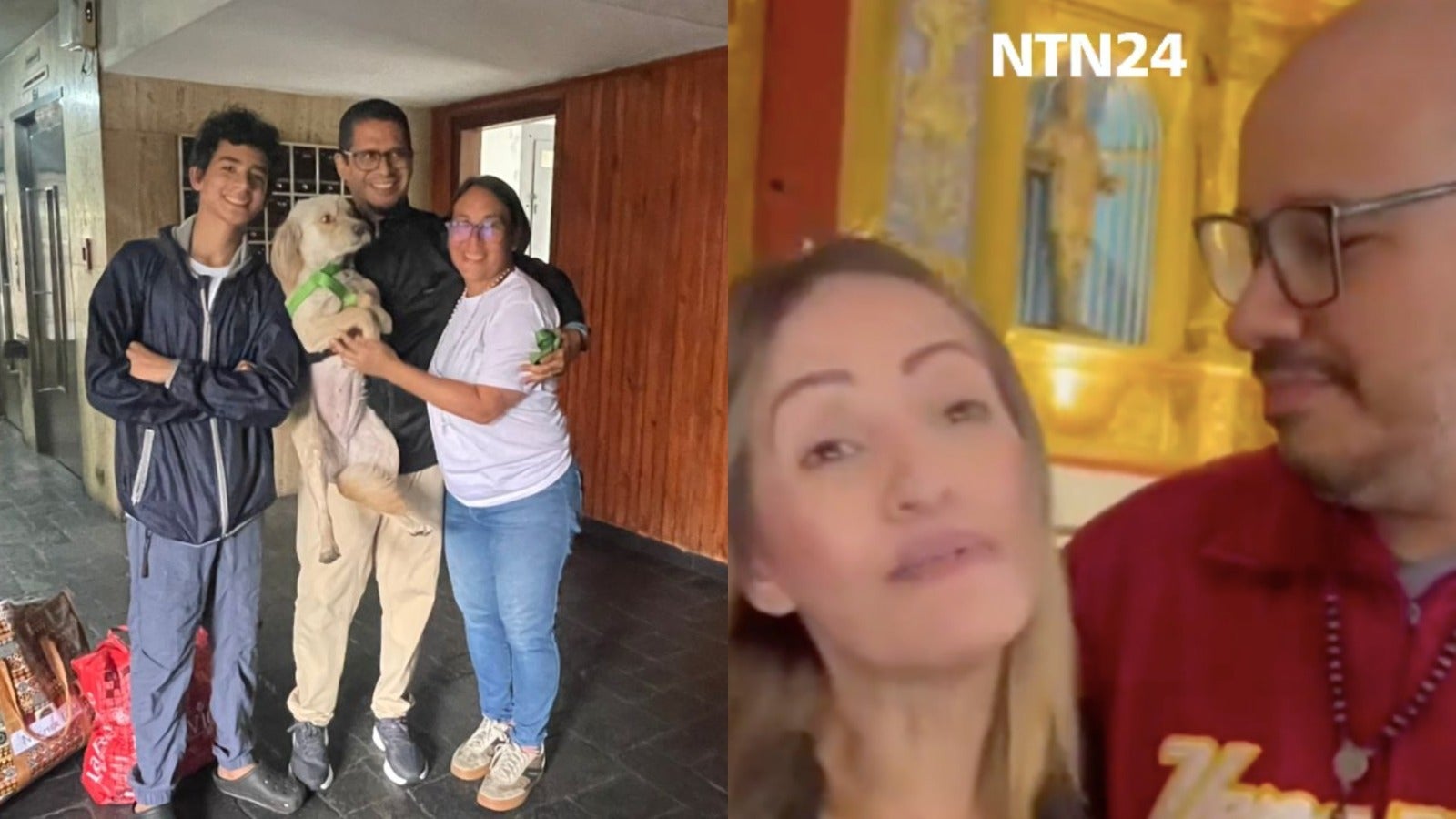 Reencuentro de los periodistas Nicmer Evans y Carlos Julio Rojas con sus familias tras ser excarcelados