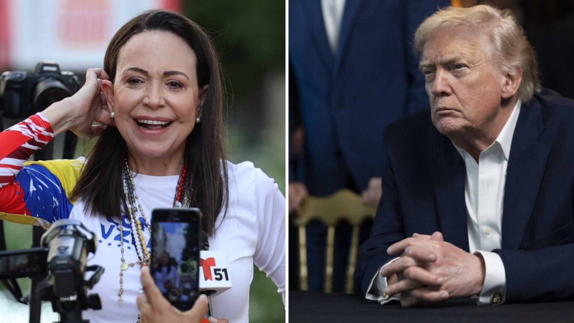 María Corina Machado y Donald Trump | Foto AFP