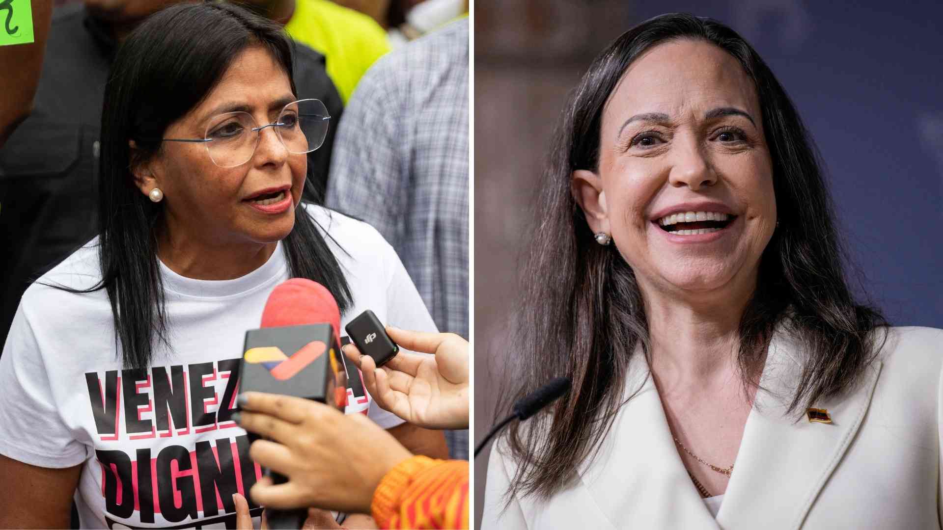 Delcy Rodríguez y María Corina Machado - EFE