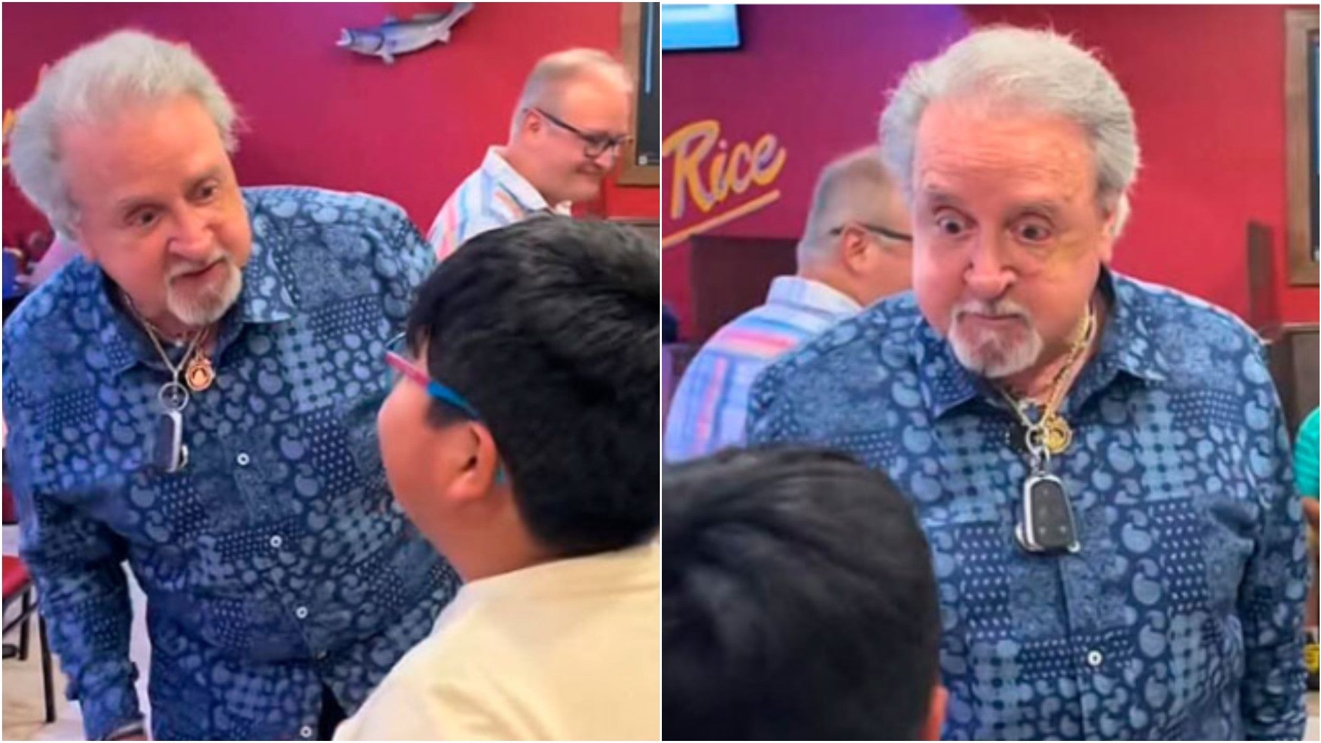 Actor Carlos Villagrán y un joven fanático - Fotos: X