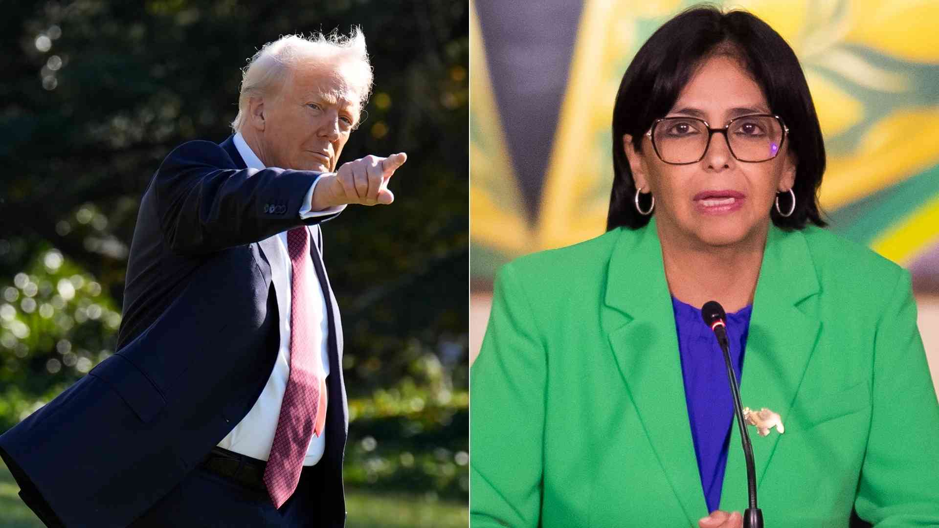 Donald Trump y Delcy Rodríguez - AFP y EFE